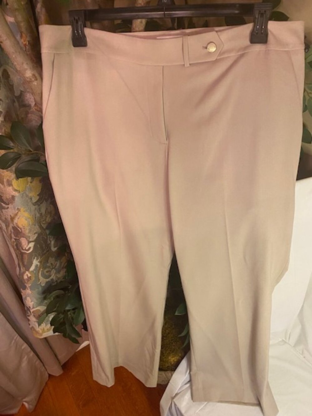 Calvin Klein Classic Fit Dress Pants Beige Tan Size 16 NWT Gold Hardware